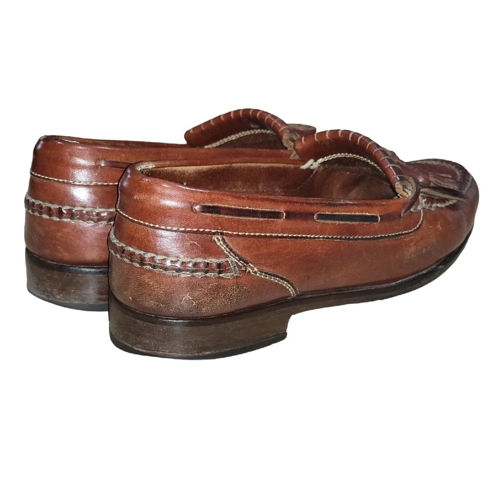 Vintage Cole Haan Men's Brown Tassel Loafers Leather Hand Sewn Sz 8.5 M‎